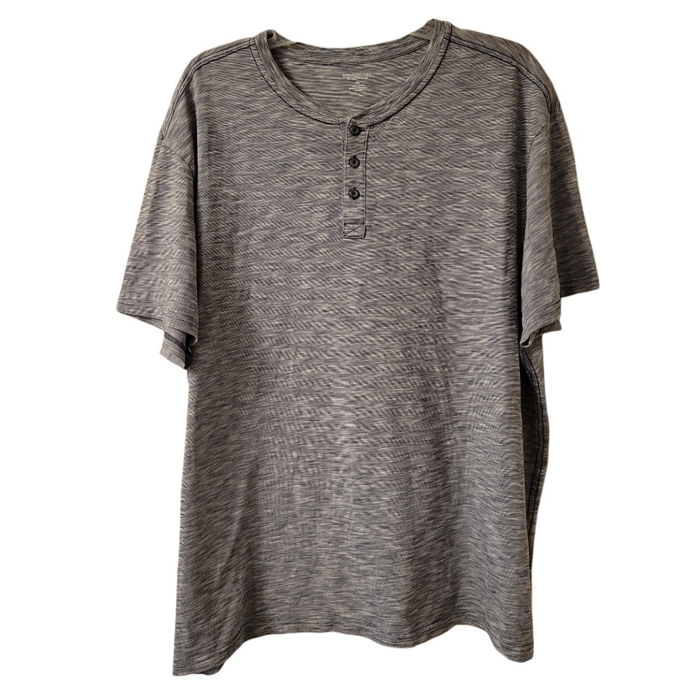 Roundtree and Yorke Blue Three Button Short Sleeve T-Shirt